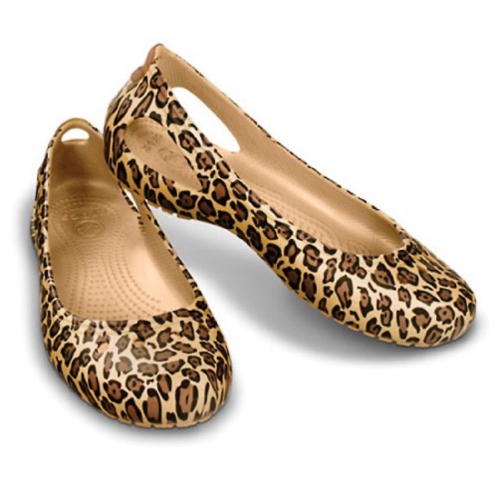 Crocs Women’s Kadee Leopard Print Ballet Flat 10W